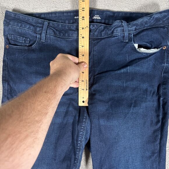 Old Navy Jeans Women’s Plus Size 20 Mid Rise Rockstar Super Skinny Dark Wash - Picture 5 of 11
